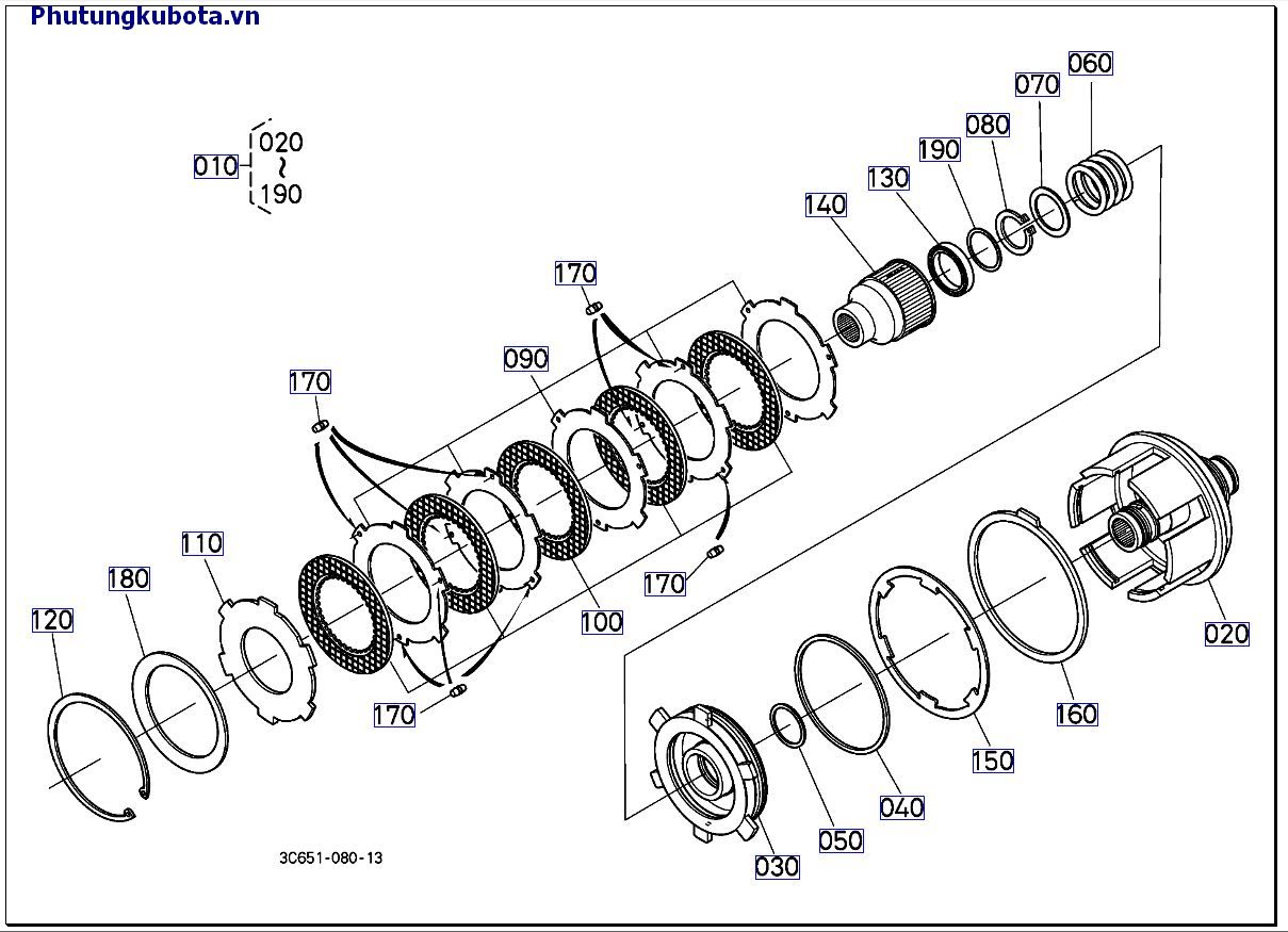 Bộ ly hợp PTO ( Những bộ phận cáu thành cũ 85183 - 89999)